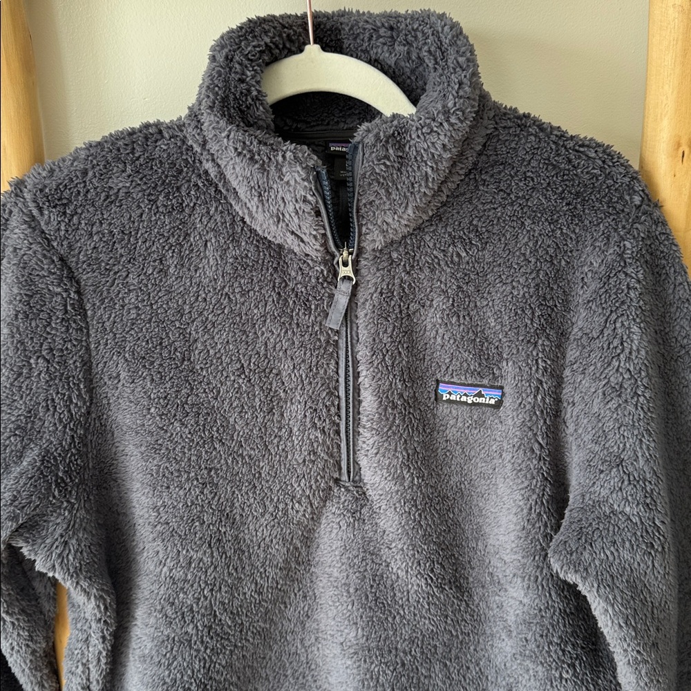 Patagonia Women’s 1/4 Zip Los Gatos Smolder Blue Soft Fleece Pullover L - Picture 8 of 15